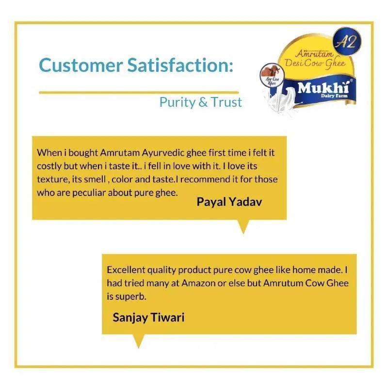 Amrutam Ghee's customer reviews