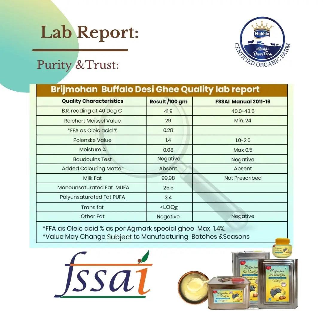 Brijmohan A2 Buffalo ghee Lab Report