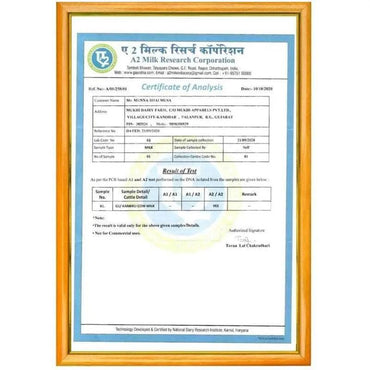 a2 milk certificate -Mukhia Amrutam