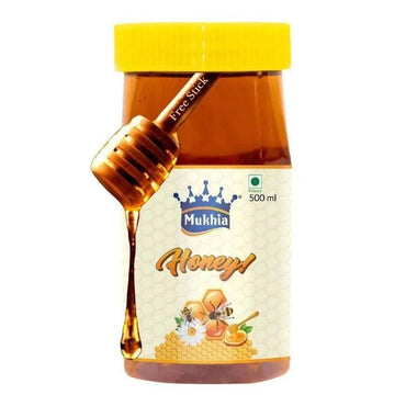 MUKHIA Healthy Combo Pack A2 Desi Gir Cow Ghee with Mukhia Natural Honey,  Roasted Alsi, Organic Haldi 800gm & Free Honey Stick (Immunity Kit) - Mukhi Dairy Farm