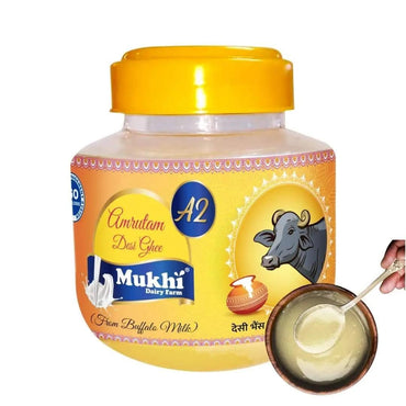 Mukhia Amrutam A2 Buffalo Desi Bilona Ghee 250 ml - Mukhi Dairy Farm