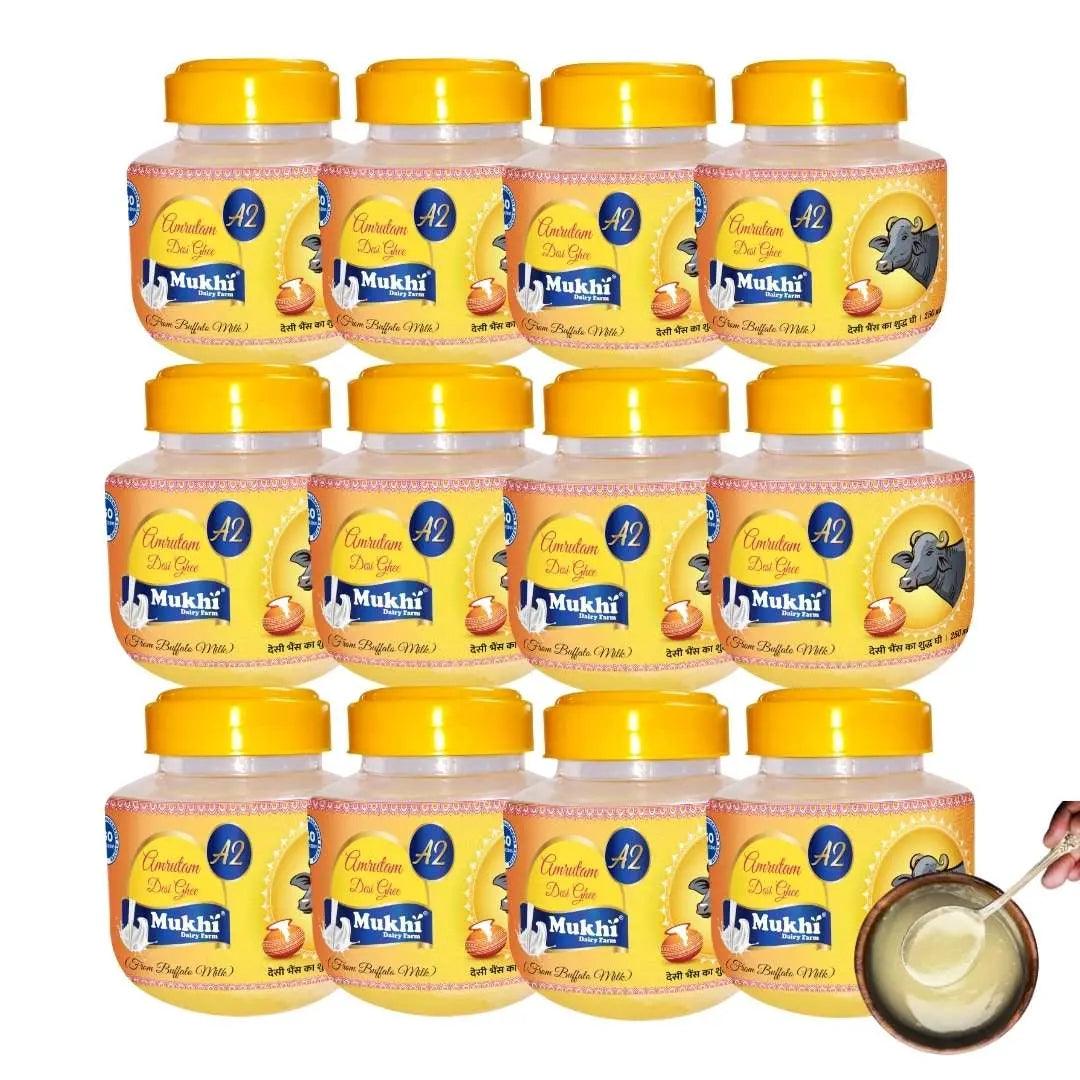 Mukhia Amrutam A2 Buffalo Desi Bilona Ghee 250 ml - Mukhi Dairy Farm
