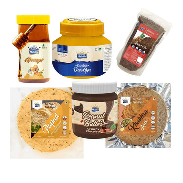 mukhia-products-more-combo-mukhia-ghee-500ml-honey-500gm-khakhra-methi-200gm-papad-200gm-roasted-alsi-mukhwas-peanut-butter-chocolate-350gm