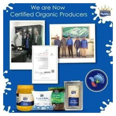 Mukhia Honey 500 ml+ Mukhia Organic Ghee500ml + Mukhwas Roasted Alsi + Free Honey Stick - Mukhi Dairy Farm