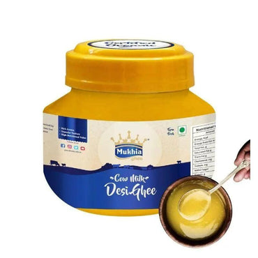 Mukhia Honey 500 ml+ Mukhia Organic Ghee500ml + Mukhwas Roasted Alsi + Free Honey Stick - Mukhi Dairy Farm