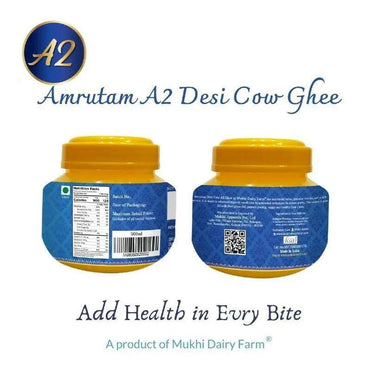 Mukhia Honey 500ml Pack of 2 + Mukhia Amrutam A2 Ghee 500ml Pack of 2 + Mukhwas Ajma Shahi  Pack of 2 + Free Honey Stick - Mukhi Dairy Farm