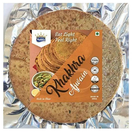 Mukhia Khakhra - Ajwain - 200Gms (Pack of 2) with Free Container - Mukhi Dairy Farm