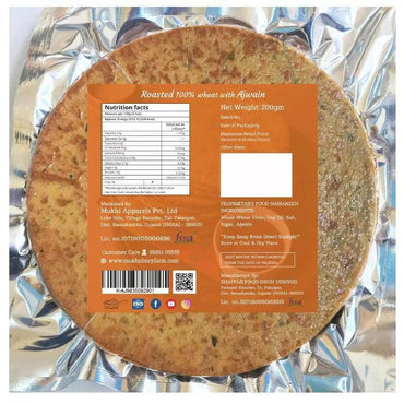 Mukhia Khakhra - Ajwain - 200Gms (Pack of 2) with Free Container - Mukhi Dairy Farm