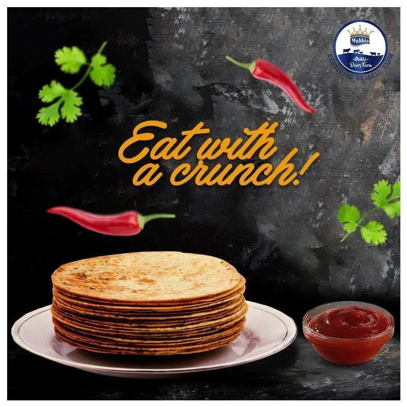 Mukhia Khakhra - Gluten Free - 200Gms (Pack of 2) with Free Container - Mukhi Dairy Farm