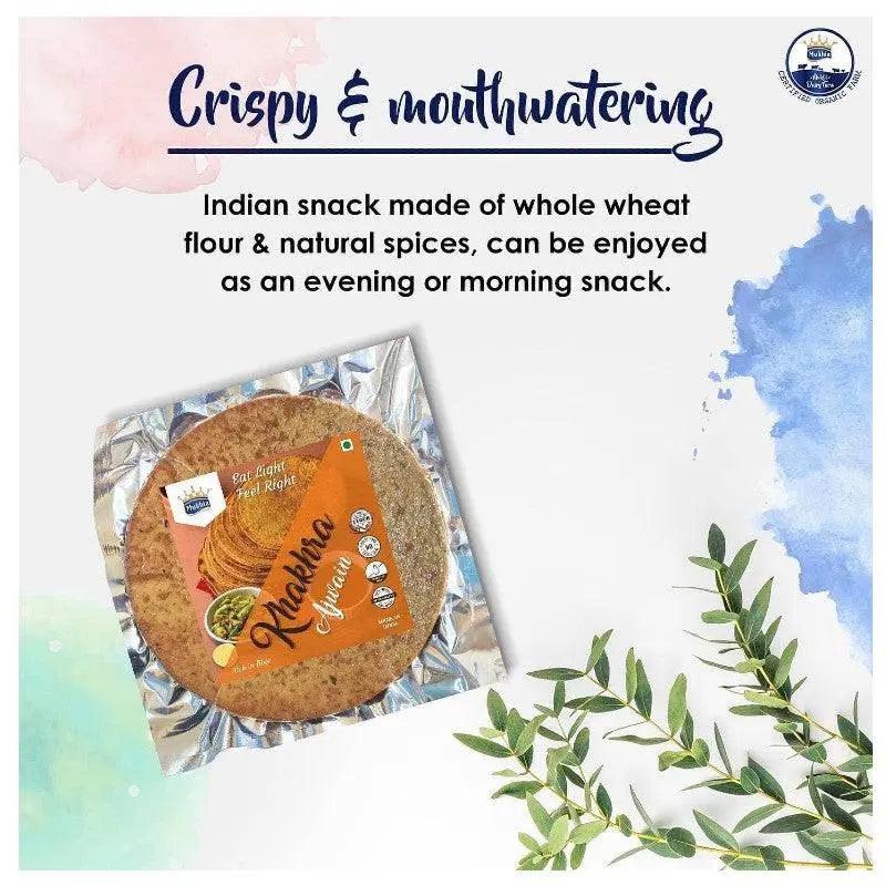 Mukhia Khakhra - Masala - 200Gms (Pack of 2) with Free Container - Mukhi Dairy Farm