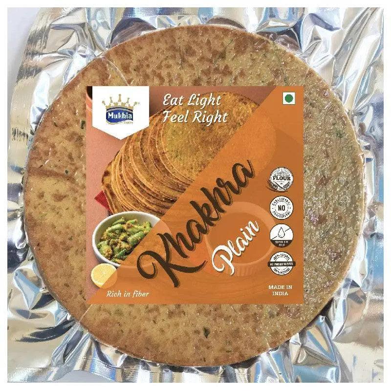 Mukhia Khakhra - Plain - 200Gms (Pack of 2) with Free Container - Mukhi Dairy Farm