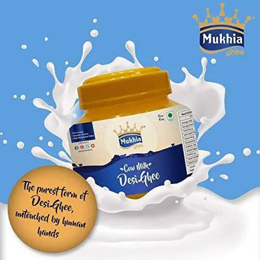 Mukhia Organic A2 Cow Desi Ghee 1 Liter in Glass jar - Mukhi Dairy Farm