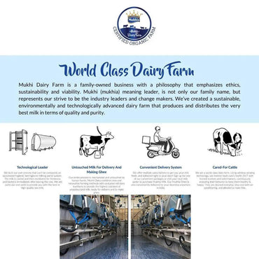 Mukhia Organic A2 Cow Desi Ghee 1 Liter in Glass jar - Mukhi Dairy Farm