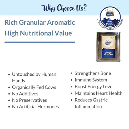 Mukhia Organic A2 Cow Ghee 15 Liter - Mukhi Dairy Farm