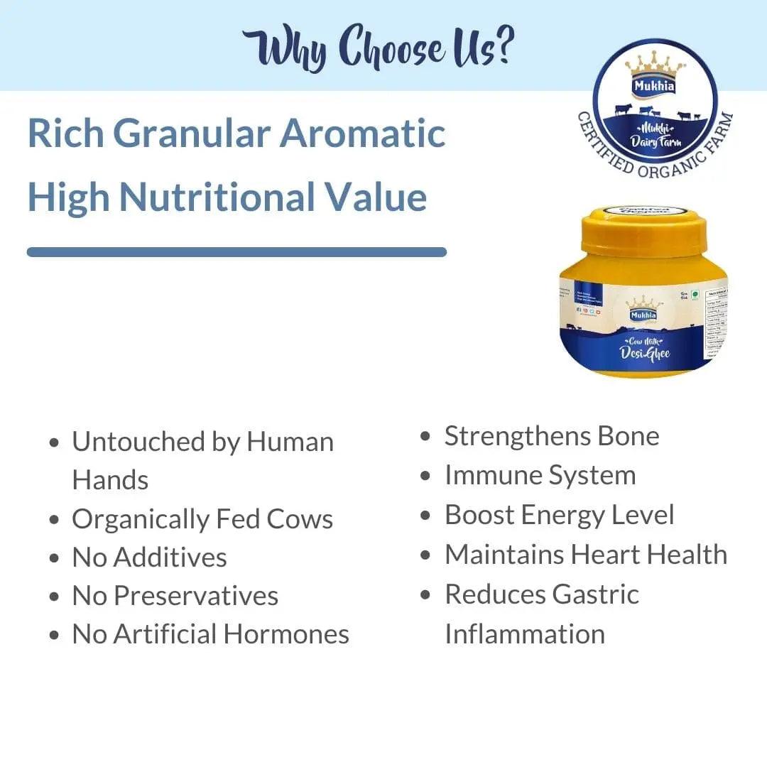 Mukhia Organic A2 Cow Ghee 500ml - Mukhi Dairy Farm